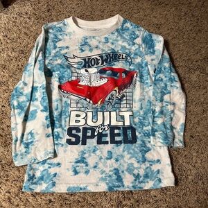 Kids Blue Tie-Dye Long Sleeve Shirt